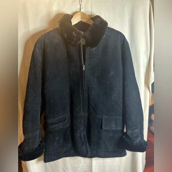 Jones New York Black Faux Fur Trim Jacket - Picture 1 of 9